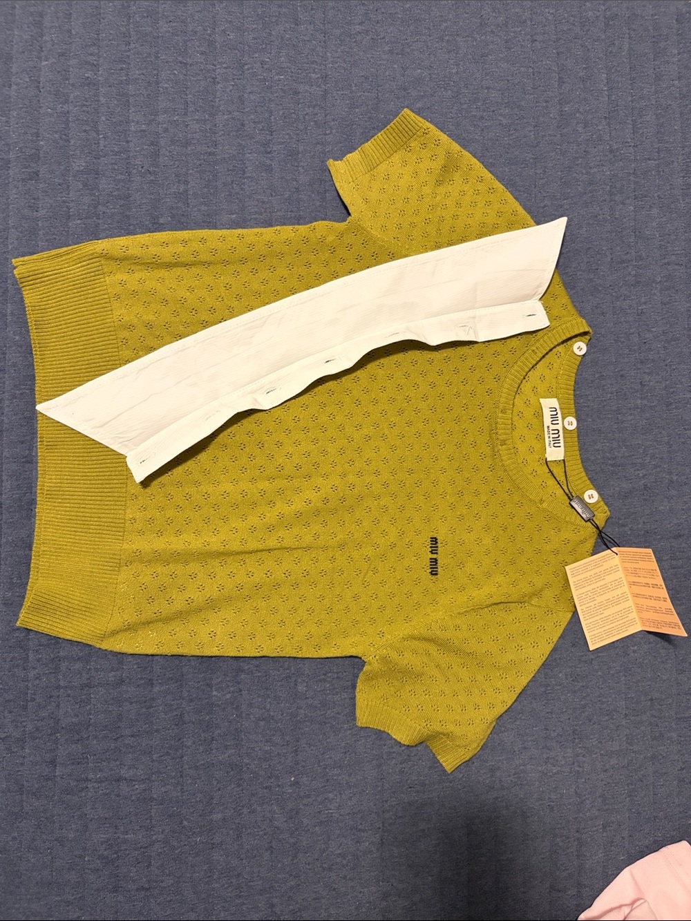 Lux Knit Polo Top with removable White Collar - Picture 4 of 4